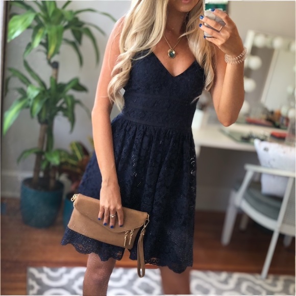 Lulus Dresses & Skirts - Lulus Lace Midi Skater Dress